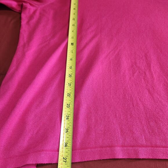 Roz & Ali Pink Cinched Sweater Top 3/4 Sleeve Yoke Detail Plus Size 3X - Picture 8 of 11